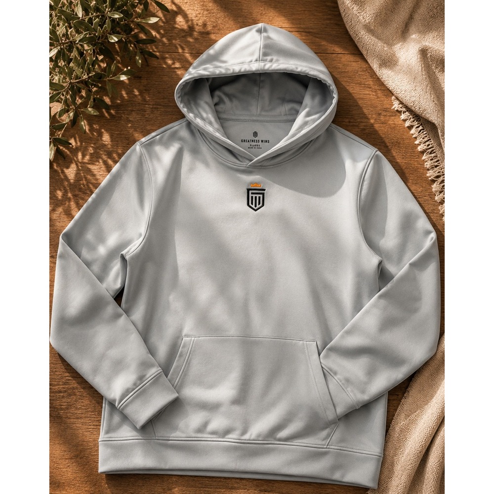 Greatness Wins Mens XL Grey Performance Pullover Hoodie SS23 122MHS0039